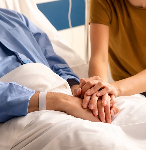 Patient preparing for surgery with nurse support